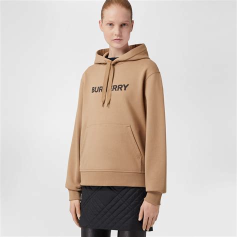 burberry felpe donna|Felpa in cotone con cappuccio e logo (Cammello) .